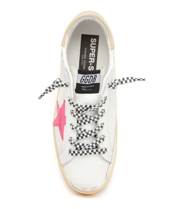 dernière tendance GOLDEN GOOSE Baskets Superstar Cuir Blanc Rose Fluo 3