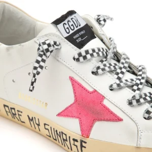 dernière tendance GOLDEN GOOSE Baskets Superstar Cuir Blanc Rose Fluo 20