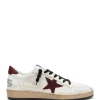 GOLDEN GOOSE Baskets Ball Star Glitter Cuir Blanc Bordeaux Promotio de vente 40