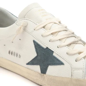 en france GOLDEN GOOSE Baskets Homme Superstar Cuir Blanc Vert Bouteille 10