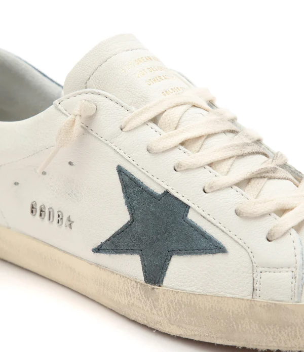 en france GOLDEN GOOSE Baskets Homme Superstar Cuir Blanc Vert Bouteille 4