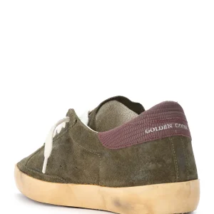 GOLDEN GOOSE Baskets Homme Superstar Cuir Vert Noir Bordeaux magasin pas cher 10