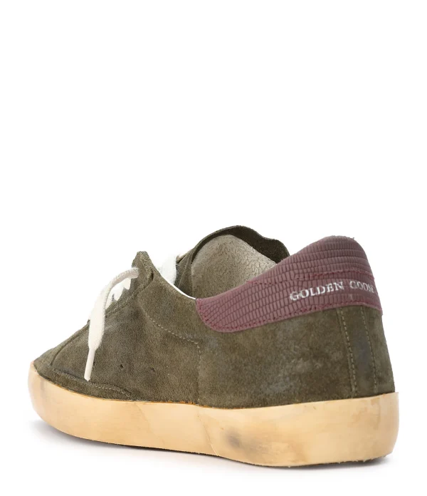 GOLDEN GOOSE Baskets Homme Superstar Cuir Vert Noir Bordeaux magasin pas cher 4