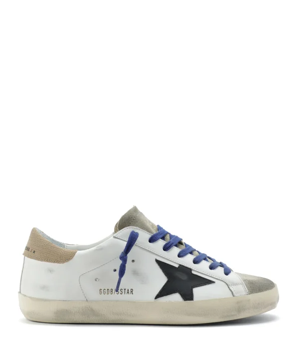 GOLDEN GOOSE Baskets Homme Superstar Cuir Blanc Taupe Noir boutique en france 1