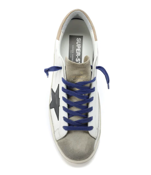 GOLDEN GOOSE Baskets Homme Superstar Cuir Blanc Taupe Noir boutique en france 3