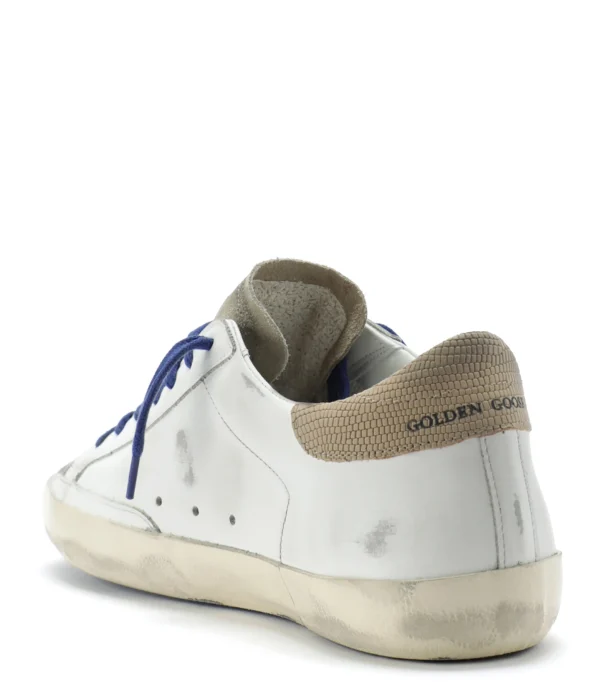 GOLDEN GOOSE Baskets Homme Superstar Cuir Blanc Taupe Noir boutique en france 4