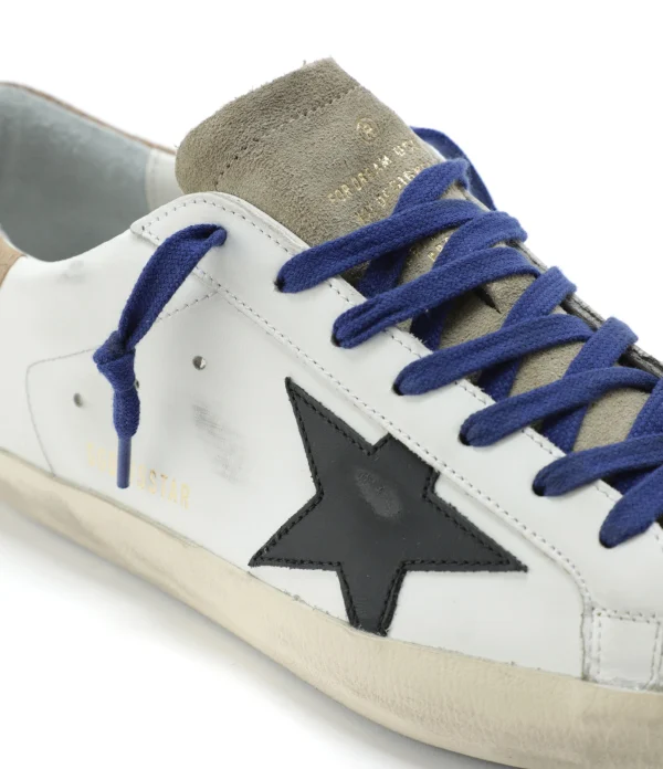 GOLDEN GOOSE Baskets Homme Superstar Cuir Blanc Taupe Noir boutique en france 5