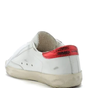 GOLDEN GOOSE Baskets Enfant Superstar Cuir Blanc Rouge Irisé Retour gratuit en magasin. 10