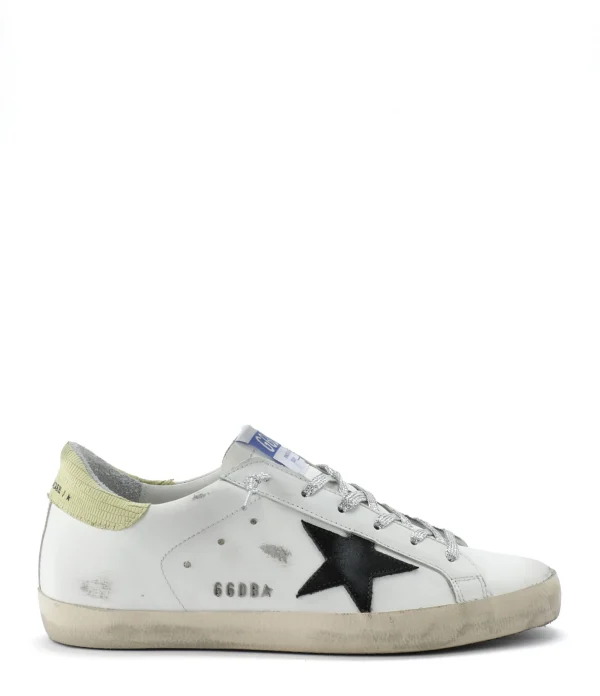 Promotio de vente GOLDEN GOOSE Baskets Superstar Cuir Blanc Jaune Croco 1