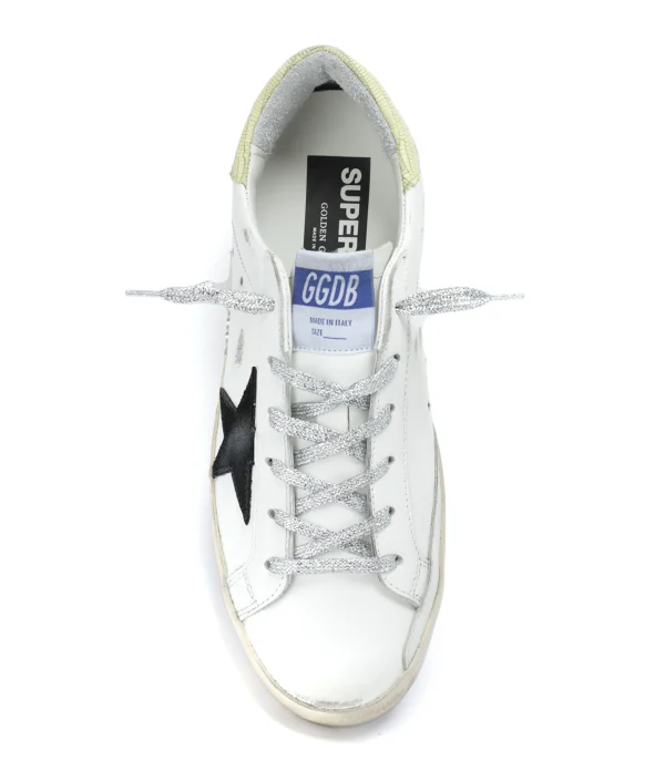 Promotio de vente GOLDEN GOOSE Baskets Superstar Cuir Blanc Jaune Croco 3