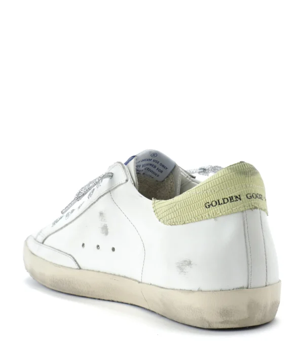 Promotio de vente GOLDEN GOOSE Baskets Superstar Cuir Blanc Jaune Croco 4