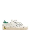 GOLDEN GOOSE Baskets Enfant Old School Cuir Blanc Argenté Vert mode 16