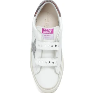 acheter en ligne GOLDEN GOOSE Baskets May School Cuir Blanc 10