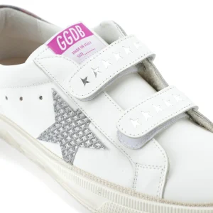 acheter en ligne GOLDEN GOOSE Baskets May School Cuir Blanc 14