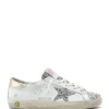 marque moins cher GOLDEN GOOSE Baskets Enfant Superstar Cuir Glitter Blanc Argenté 16