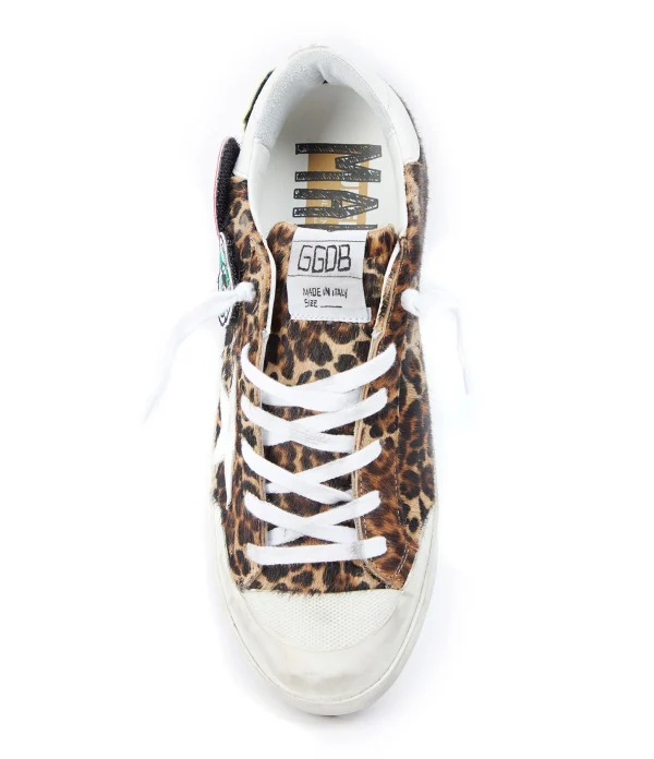 GOLDEN GOOSE Baskets Superstar Cuir Léopard Blanc vente pas cher en ligne 3