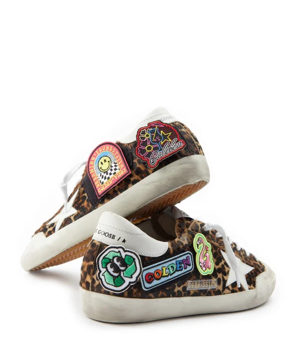 GOLDEN GOOSE Baskets Superstar Cuir Léopard Blanc vente pas cher en ligne 6