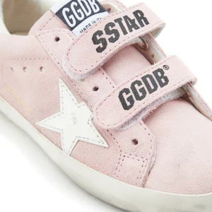 GOLDEN GOOSE Baskets Bébé Old School Cuir Suédé Rose Blanc Réductions 12