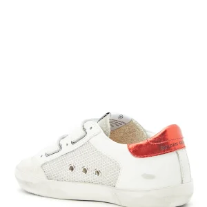 GOLDEN GOOSE Baskets Bébé Old School Cuir Blanc Rouge dernières 10