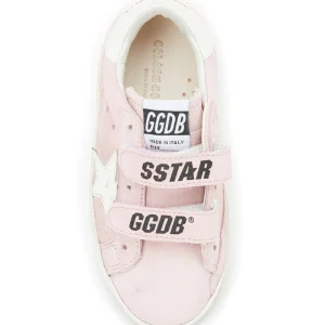 GOLDEN GOOSE Baskets Enfant Old School Cuir Suédé Rose Blanc Neuve avec étiquette 8