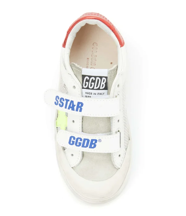 site pas cher GOLDEN GOOSE Baskets Enfant Old School Cuir Blanc Rouge 3