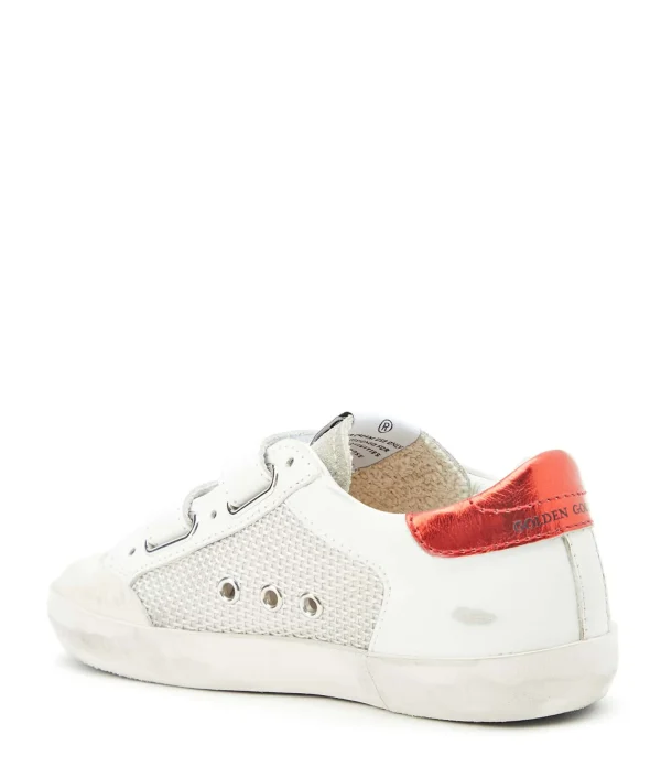 site pas cher GOLDEN GOOSE Baskets Enfant Old School Cuir Blanc Rouge 4