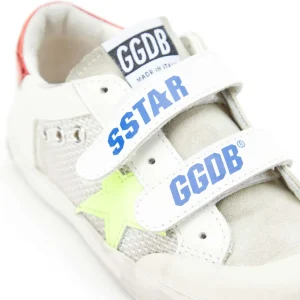 site pas cher GOLDEN GOOSE Baskets Enfant Old School Cuir Blanc Rouge 12