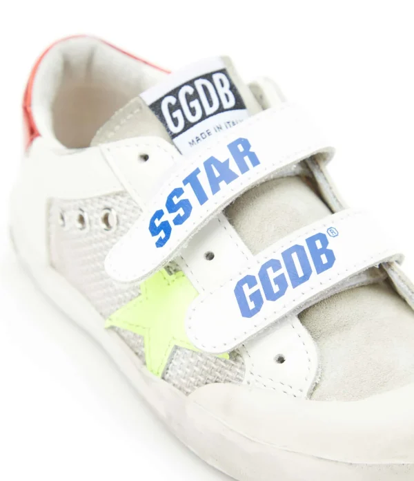 site pas cher GOLDEN GOOSE Baskets Enfant Old School Cuir Blanc Rouge 5