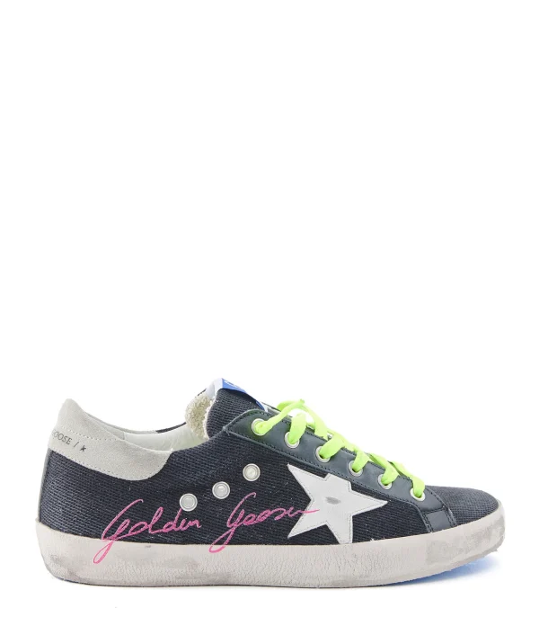 boutique en ligne GOLDEN GOOSE Baskets Superstar Toile Noir 1