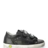 GOLDEN GOOSE Baskets Enfant Old School Cuir Noir authentiques 25