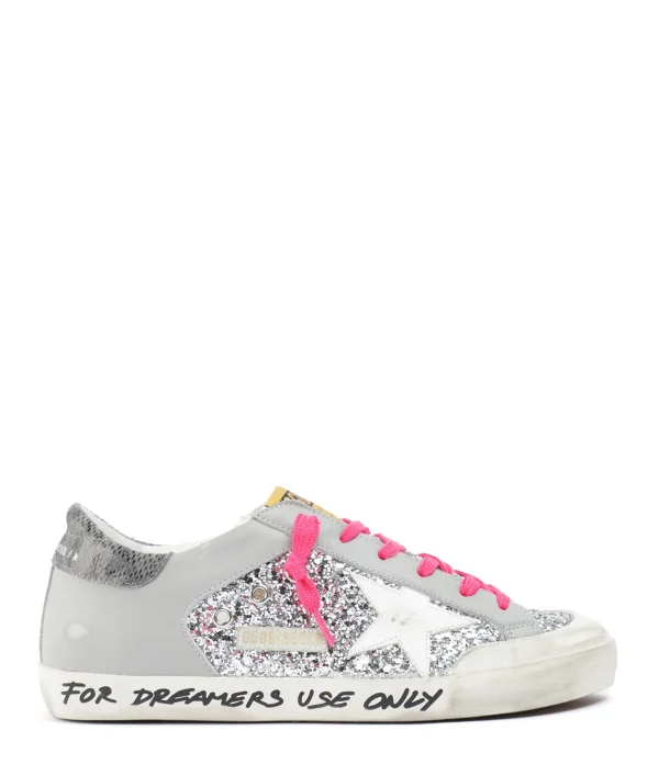 GOLDEN GOOSE Baskets Superstar Cuir Glitter Gris se précipiter pour acheter 1