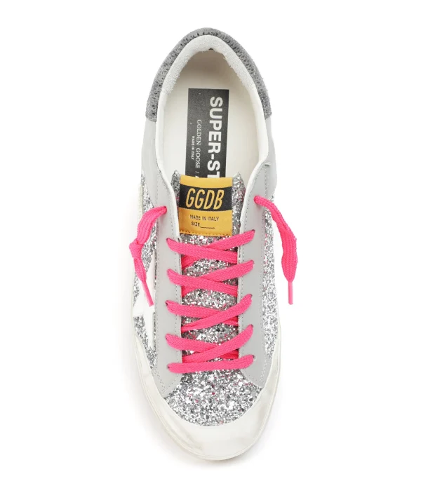 GOLDEN GOOSE Baskets Superstar Cuir Glitter Gris se précipiter pour acheter 3