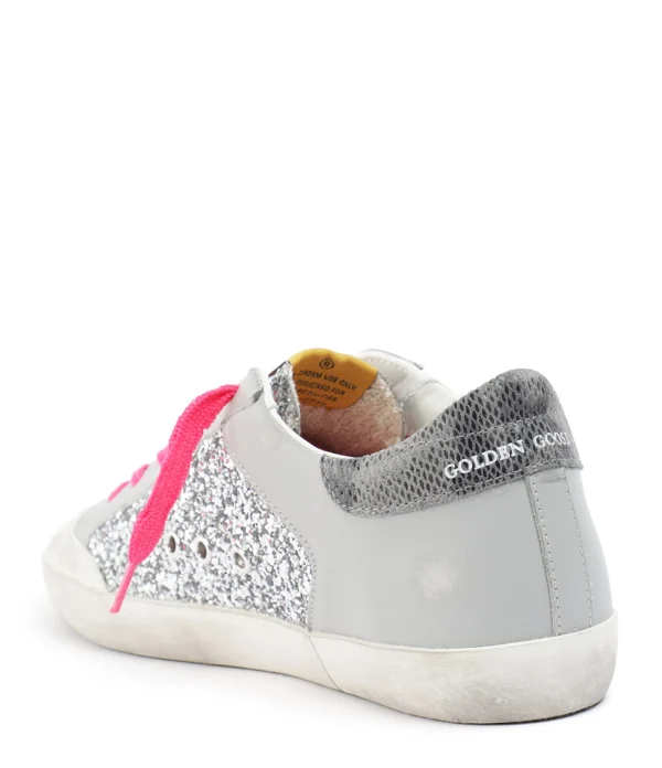 GOLDEN GOOSE Baskets Superstar Cuir Glitter Gris se précipiter pour acheter 4