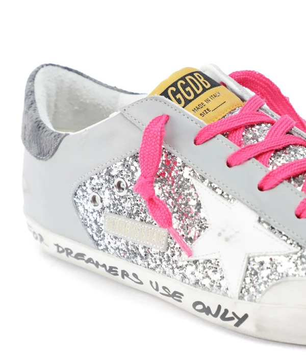 GOLDEN GOOSE Baskets Superstar Cuir Glitter Gris se précipiter pour acheter 5