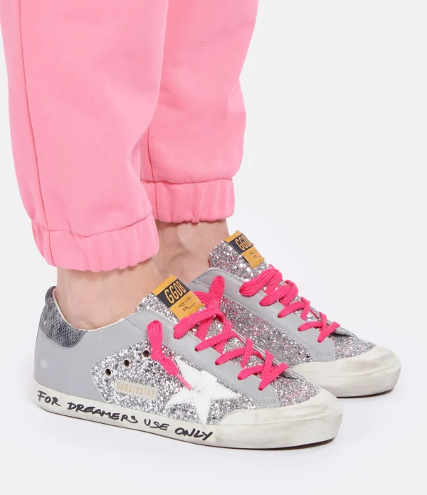 GOLDEN GOOSE Baskets Superstar Cuir Glitter Gris se précipiter pour acheter 6