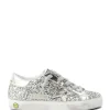 GOLDEN GOOSE Baskets Bébé Superstar Glitter Argenté Blanc vente pas cher 28