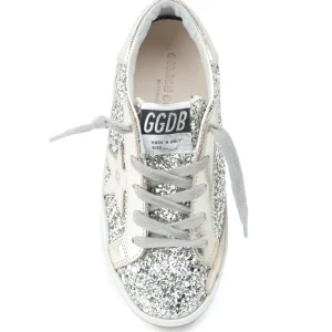 GOLDEN GOOSE Baskets Bébé Superstar Glitter Argenté Blanc vente pas cher 8