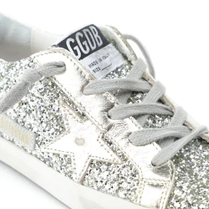 GOLDEN GOOSE Baskets Bébé Superstar Glitter Argenté Blanc vente pas cher 12