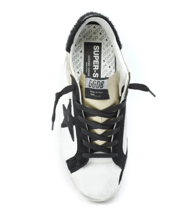 GOLDEN GOOSE Baskets Superstar Cuir Noir Blanc Doré Paris 3