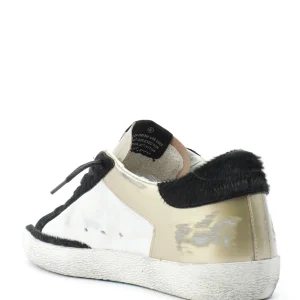 GOLDEN GOOSE Baskets Superstar Cuir Noir Blanc Doré Paris 15