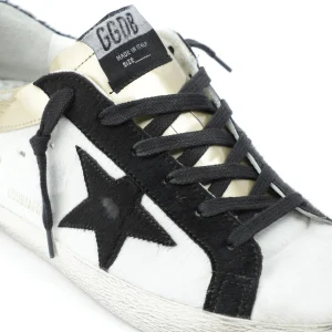 GOLDEN GOOSE Baskets Superstar Cuir Noir Blanc Doré Paris 17