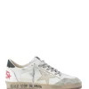 authentiques GOLDEN GOOSE Baskets Homme Ball Star Sérigraphie Cuir Blanc Gris 16