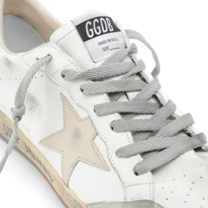 authentiques GOLDEN GOOSE Baskets Homme Ball Star Sérigraphie Cuir Blanc Gris 13