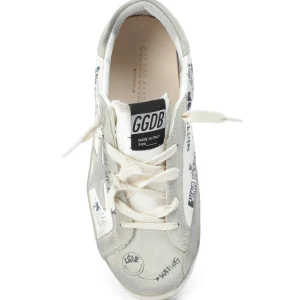 GOLDEN GOOSE Baskets Bébé Superstar Sérigraphie Cuir Blanc Gris comparez les prix 8