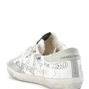 GOLDEN GOOSE Baskets Bébé Superstar Sérigraphie Cuir Blanc Gris comparez les prix 10