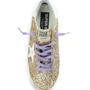 GOLDEN GOOSE Baskets Superstar Cuir Glitter Doré en ligne vente 12