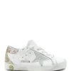 soldes luxe GOLDEN GOOSE Baskets Bébé Superstar Cuir Glitter Blanc Doré 28