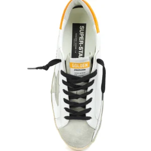 GOLDEN GOOSE Baskets Homme Superstar Cuir Blanc Orange Meilleur Prix 8