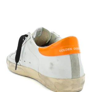 GOLDEN GOOSE Baskets Homme Superstar Cuir Blanc Orange Meilleur Prix 10