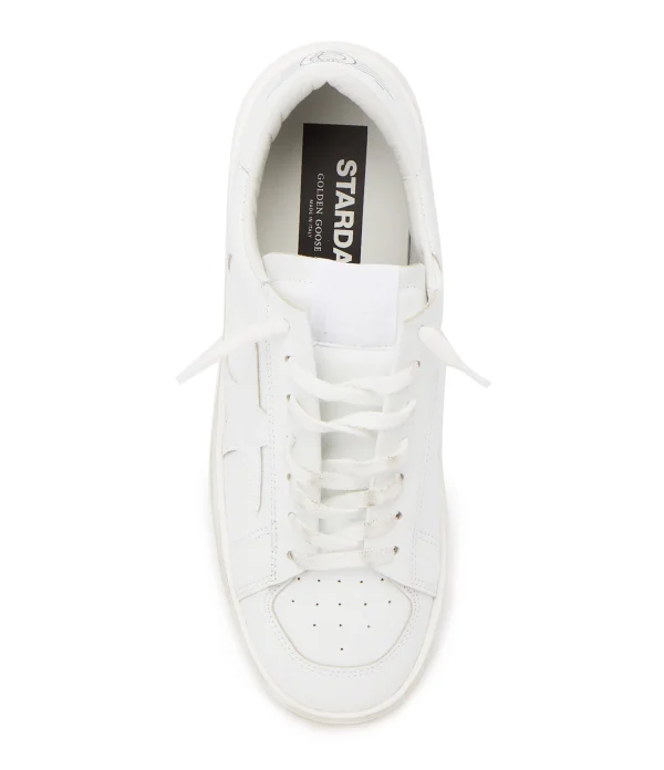 GOLDEN GOOSE Baskets Homme Stardan Cuir Blanc SOLDES TOUT À 3